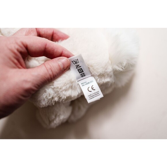 Jellycat White Bunny Rabbit Plush 7" Sitting Pink Nose Easter Lovey Ivory Cream - Picture 5 of 11